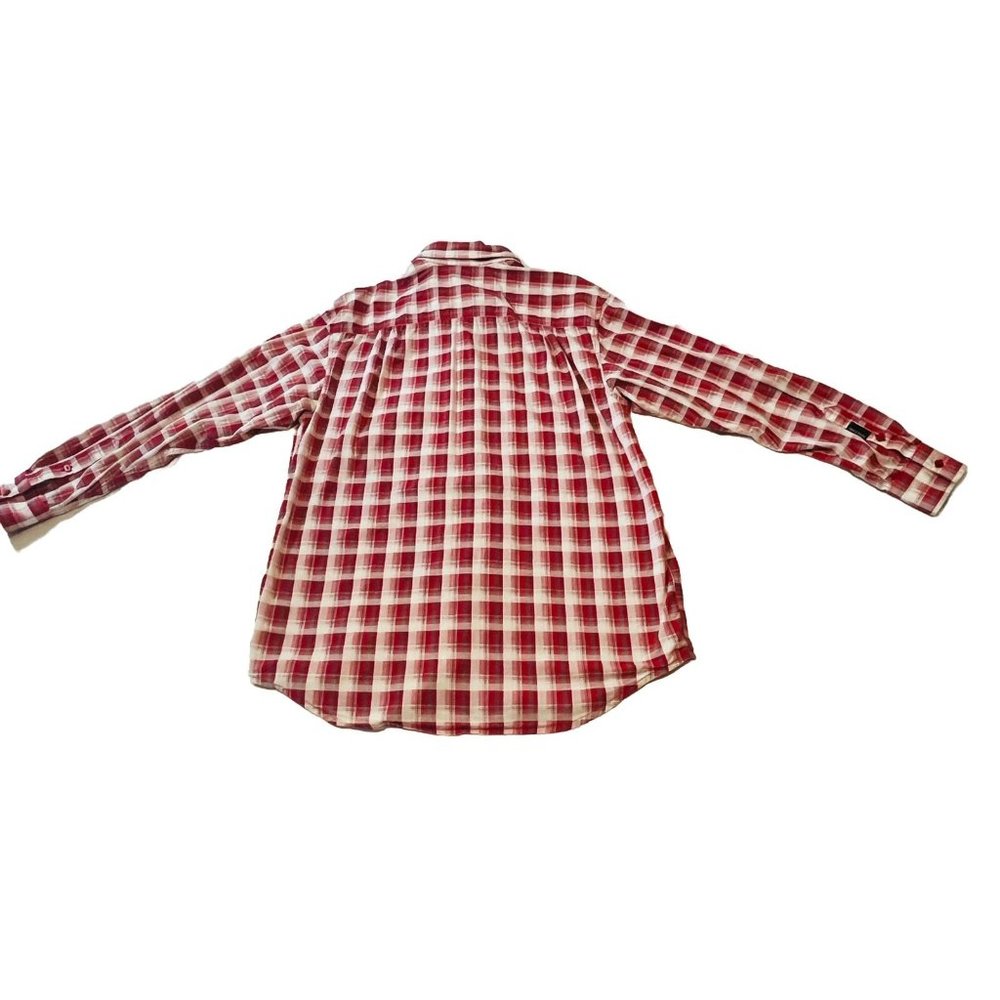 Sean John Shirt Mens Extra Large Red White Plaid Long Sleeve Button Up XL - Picture 2 of 8